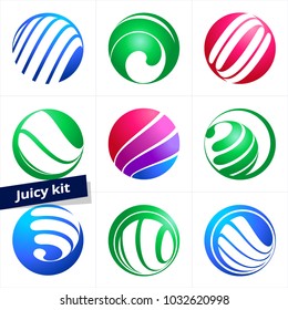Vector Design Element, Business Logo, set of colorful Icons for Business, Technology, Fashion, Ecology, Medicine.