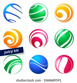 Vector Design Element, Business Logo, set of colorful Icons for Business, Technology, Fashion, Ecology, Medicine.