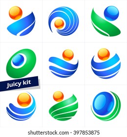 Vector design element, business logo for Ecology, Pharmacy, Cosmetic and Touristic activity