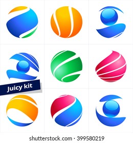 Vector design element, business sphere logo for Business, Technology, Corporation.