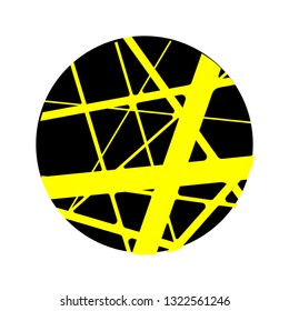 vector design element, circle with yellow overlapping stripes,logo
