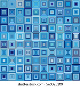 Vector design element. Color squares seamless pattern. Optical illusion. Blue color. Geometric background 