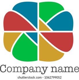 Vector design element, colorful logo for business, technology, ecology and medicine, organic and food. Color mix