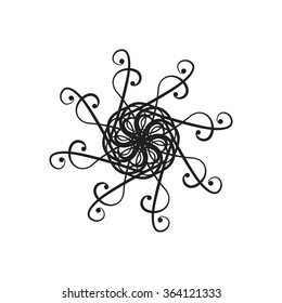 Vector design element in the form of a chandelier the bottom view up.