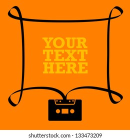 The vector design element frame from tape and audiocassette