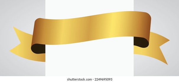 vector design element - gold colored ribbon banner label