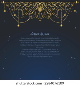 Vector design element with golden lotus flowers