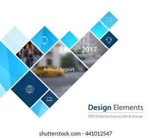 Vector Design Element for graphic layout. Abstract background template with squares and arrow for business and communication in flat style with mosaic connection concept. Modern poster.