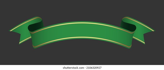 Vector Design Element - Green Vintage Ribbon Banner Label On Dark Background