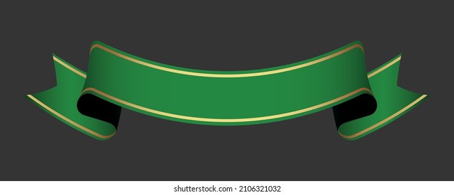 vector design element - green vintage ribbon banner label on dark background