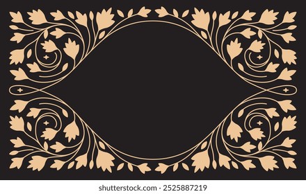 Elemento de design de vetor e ilustração em estilo linear simples - convite., modelo de cartão de saudação com ornamento e espaço de cópia para texto, boho arte logotipo elemento de design e quadro para mídias sociais 