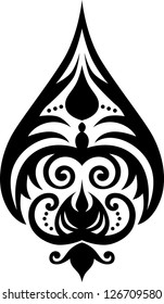 Vector design element isolated on white. Abstract ornament in oriental style