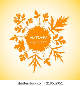 Vector design element with leaves for ecology or environment concept design.