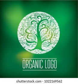 Vector design element for organic natural logo. Tree logotype symbol