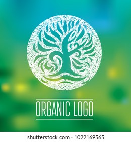 Vector design element for organic natural logo. Tree logotype symbol