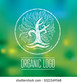 Vector design element for organic natural logo. Tree logotype symbol