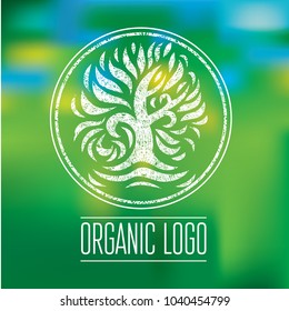 Vector design element for organic natural logo. Tree logotype symbol
