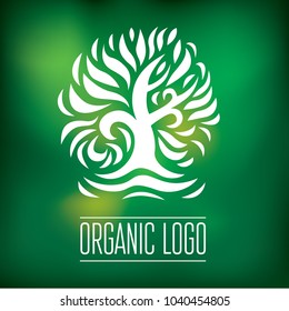 Vector design element for organic natural logo. Tree logotype symbol