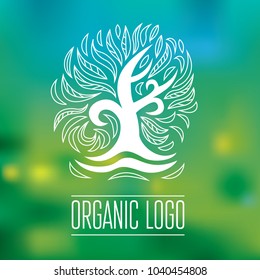 Vector design element for organic natural logo. Tree logotype symbol