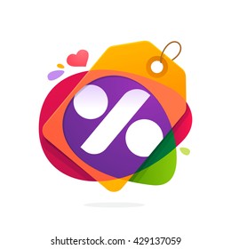 Vector design element for percent price tag, card, corporate identity, label, sticker or poster.