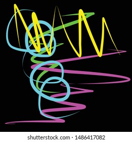 vector design element random shape isolated on black art abstract geometric symbol