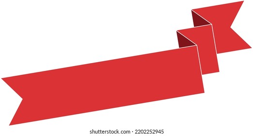 vector design element - red colored ribbon banner label on white background