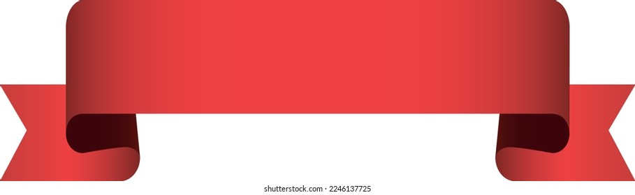 vector design element - red colored ribbon banner label