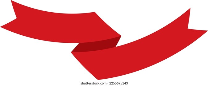 vector design element - red colored ribbon banner label