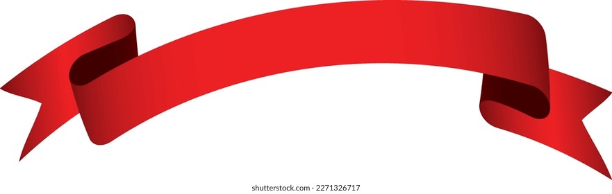 vector design element - red colored ribbon banner label