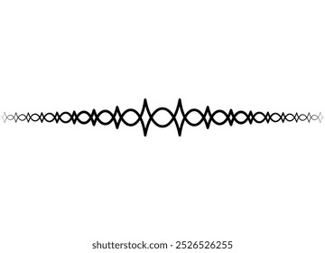 Vector design element of thin black lines on a white background. Diagram. Amplitude. Modern vector background. Symmetrical black and white pattern. Sinusoid. Border