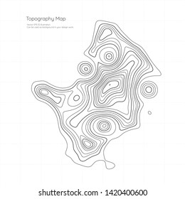 Vector design element. Topography map.