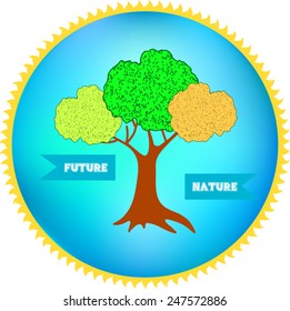 Vector design element with tree.Eco, environment, future, nature concept. Card, poster, banner, web template design element.