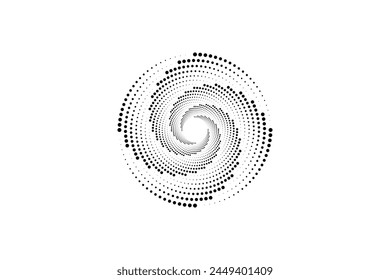  Vector design element for various purposes.. Circular dotted isolated on the white background. Halftone circular spiral logo set. 