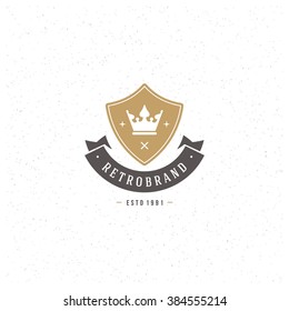 Vector Design Element Vintage Crown Logo
