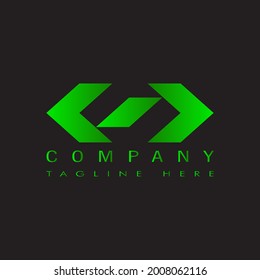 Vector design element for your company logo, abstract green icon. modern logotype, Business company template.