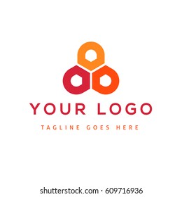 Vector design element for your company logo, abstract orange icon.