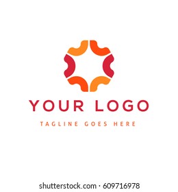 Vector design element for your company logo, abstract orange icon.