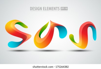 Vector design elements. Abstract shapes. Logo elements