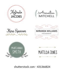 Vector design elements, business signs, logos. Floral logo templates. Vector illustration.