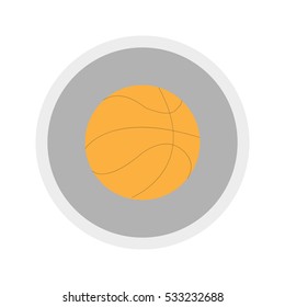 Vector design elements. Button with basketball. Sport.