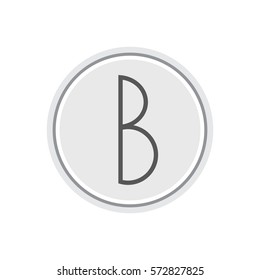 Vector design elements. Button. Letter B