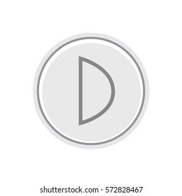 Vector design elements. Button. Letter D.