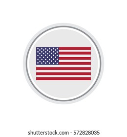 Vector design elements. Button. USA flag.