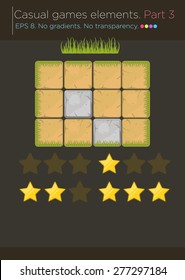 Vector design elements for casual games, stars, and backgrounds 