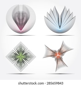 Vector design elements. Collection with icons for abstract logo.