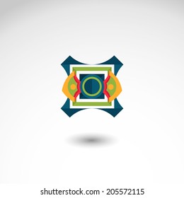 Vector Design elements. Color abstract icons on white background