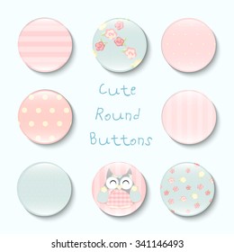 Vector design elements. Cute Round Buttons