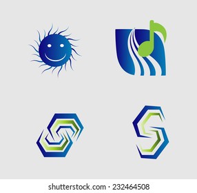 Vector design elements in different trendy styles and colors for your designs 