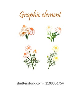 Vector design elements. Floral elements for creating design card.