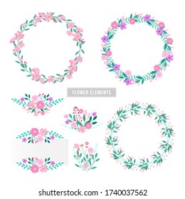 Vector design elements flowers and leaves , Card design, Greeting Card, Poster, wedding card, Invitation card.